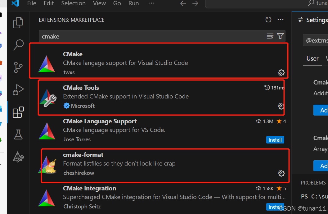 vscode的配置cmake遇到的问题