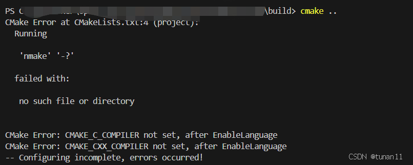vscode的配置cmake遇到的问题