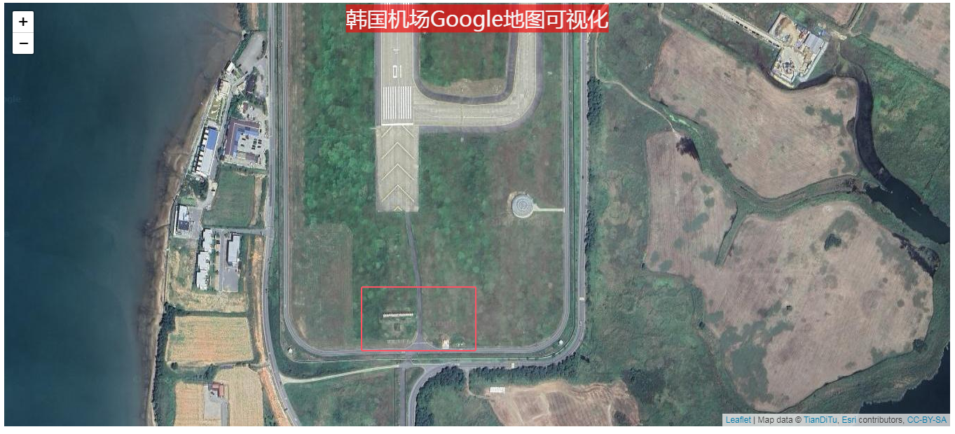 韩国机场WebGIS可视化集合Google遥感影像分析