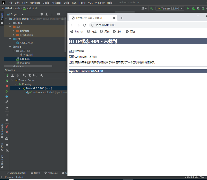 关于idea-Java-servlet-Tomcat-Web开发中出现404NOT FOUND问题的解决