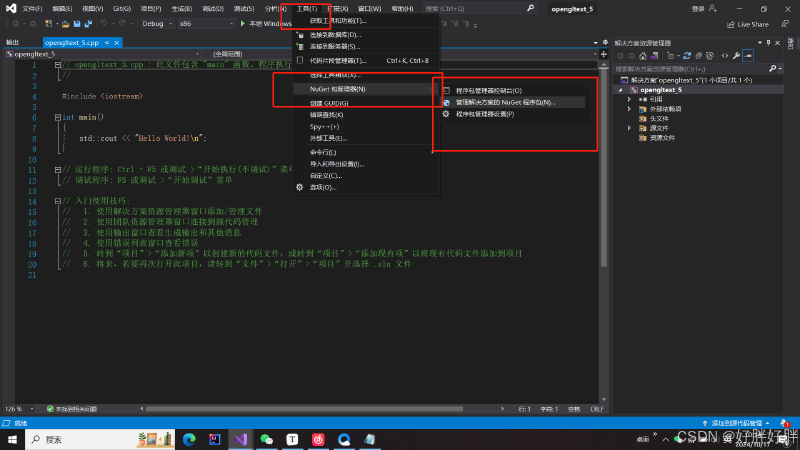 OpenGL: 计算机图形学OpenGL在Visual Studio 2019/2022中的环境配置