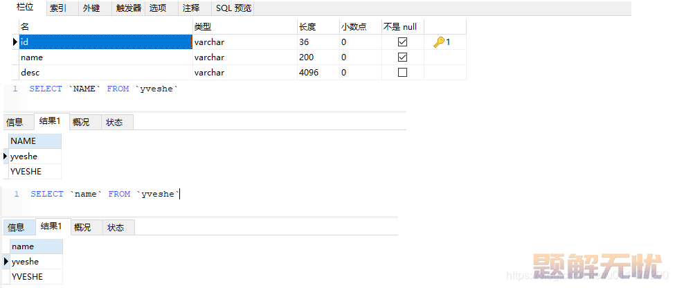 MySQL大小写敏感、MySQL设置字段大小写敏感