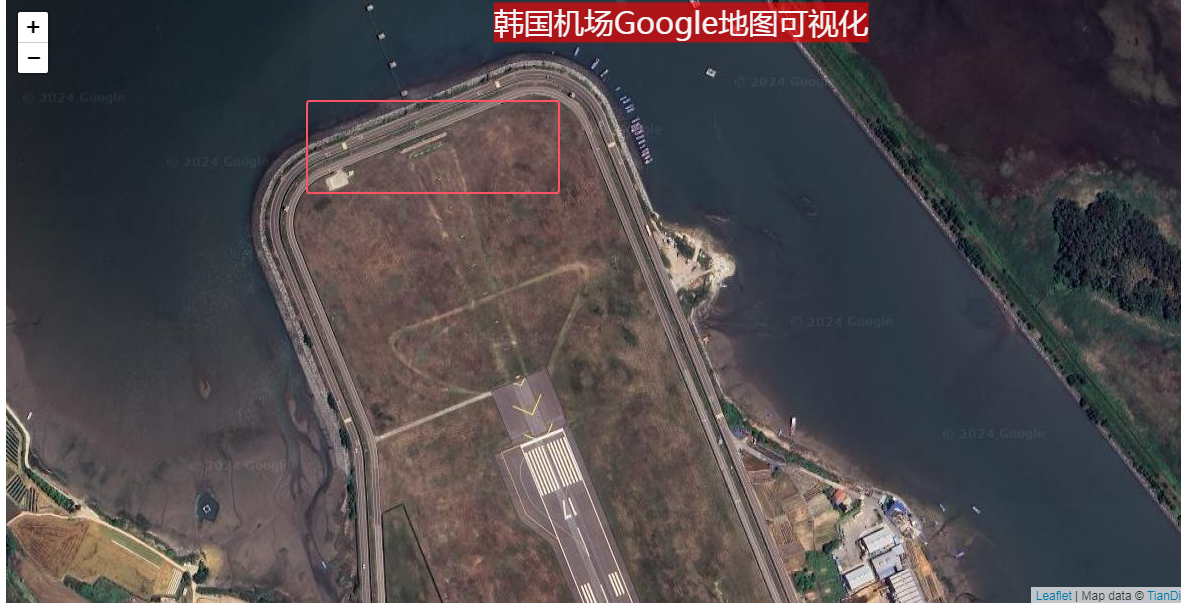 韩国机场WebGIS可视化集合Google遥感影像分析