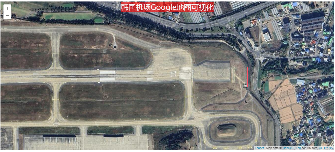 韩国机场WebGIS可视化集合Google遥感影像分析